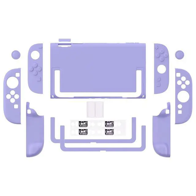 Alt view image 7 of 7 - Protective Case for Nintendo Switch 2 - Cute Dockable Hard Case Shell for Switch 2 with Thumb Grip & Sticker & Button Caps, Anti-Scratch & Shockproof Cover Skin - Light Violet