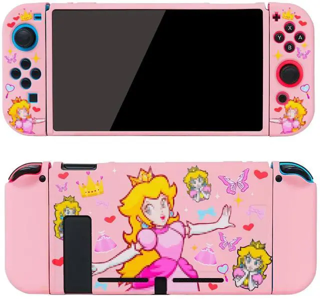 Main image of Protective Case for Switch, Soft Full Skin Protective Cover with Pretty Cute Pattern, Silicone Slim Shockproof Back and Grip Case Only for Switch 2017, Princess