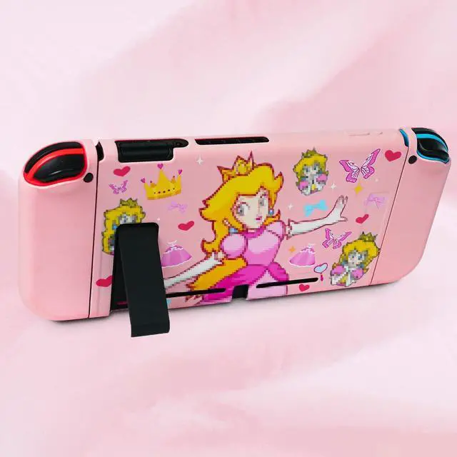 Alt view image 4 of 6 - Protective Case for Switch, Soft Full Skin Protective Cover with Pretty Cute Pattern, Silicone Slim Shockproof Back and Grip Case Only for Switch 2017, Princess