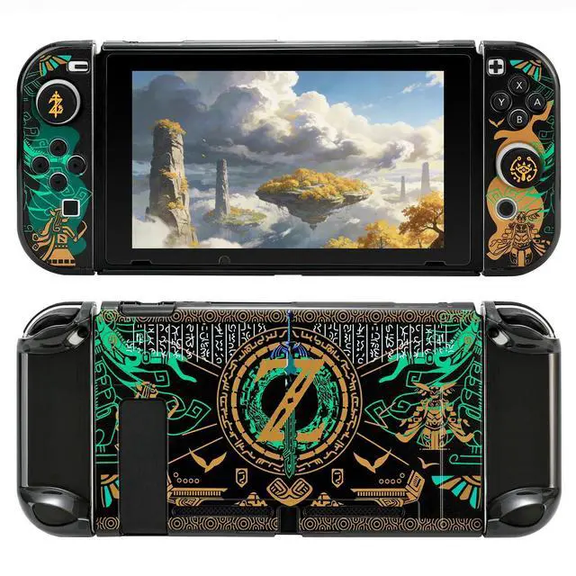 Main image of Protective Case Compatible with Nintendo Switch, Hard Shell Dockable Cover, Anti-Scratch Shockproof Slim Protector for NS Console & Joy-C Controllers (Switch Black)