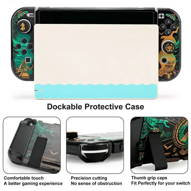 Alt view image 3 of 7 - Protective Case Compatible with Nintendo Switch, Hard Shell Dockable Cover, Anti-Scratch Shockproof Slim Protector for NS Console & Joy-C Controllers (Switch Black)