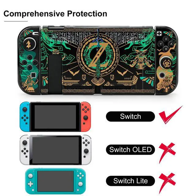 Alt view image 4 of 7 - Protective Case Compatible with Nintendo Switch, Hard Shell Dockable Cover, Anti-Scratch Shockproof Slim Protector for NS Console & Joy-C Controllers (Switch Black)