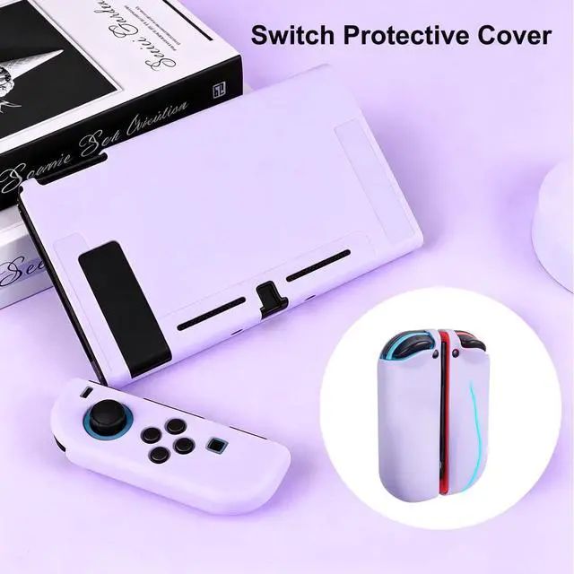 Alt view image 5 of 7 - Protective Case for Nintendo Switch 2017, Soft Silicone Switch Case, Ergonomic Grip Cover Shock-Absorbent & Anti-Scratch Slim Shell Travel Protector Cases Accessories, Purple