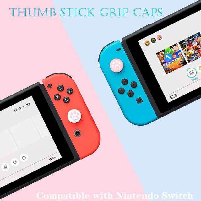 Alt view image 4 of 7 - Pink Dockable Protective Case Cover Compatible with Nintendo Switch Joy-Con Controllers,with Glass Screen Protector and 4 Thumb Grips,Shock-Absorption and Anti-Scratch (Pink)