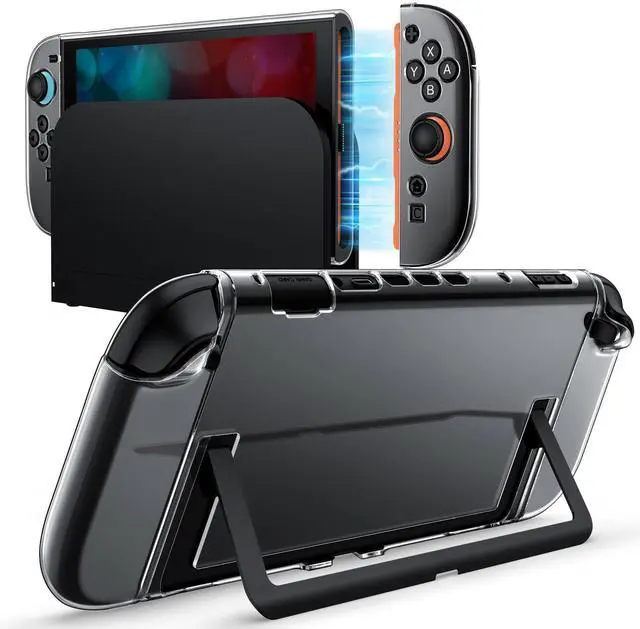 Main image of Clear Dockable Case for Nintendo Switch 2 (2025) 7.9 Inch, Soft TPU Grip Cover for Joy-Con Detachable, Slim Carrying Protective PC Back Shell, Anti-Scratch