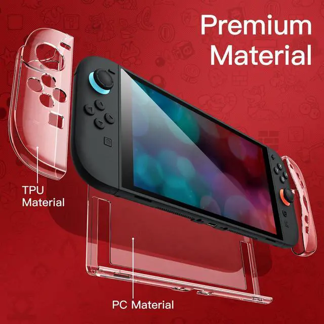 Alt view image 3 of 7 - Clear Dockable Case for Nintendo Switch 2 (2025) 7.9 Inch, Soft TPU Grip Cover for Joy-Con Detachable, Slim Carrying Protective PC Back Shell, Anti-Scratch