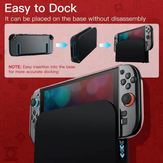 Alt view image 4 of 7 - Clear Dockable Case for Nintendo Switch 2 (2025) 7.9 Inch, Soft TPU Grip Cover for Joy-Con Detachable, Slim Carrying Protective PC Back Shell, Anti-Scratch