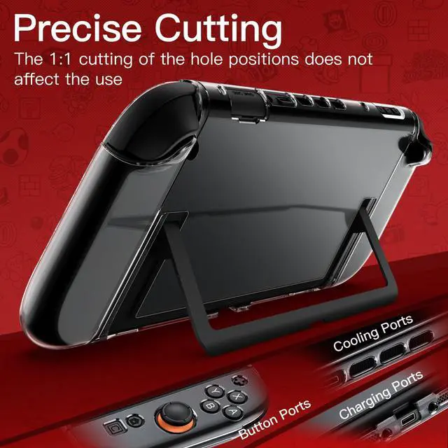 Alt view image 5 of 7 - Clear Dockable Case for Nintendo Switch 2 (2025) 7.9 Inch, Soft TPU Grip Cover for Joy-Con Detachable, Slim Carrying Protective PC Back Shell, Anti-Scratch