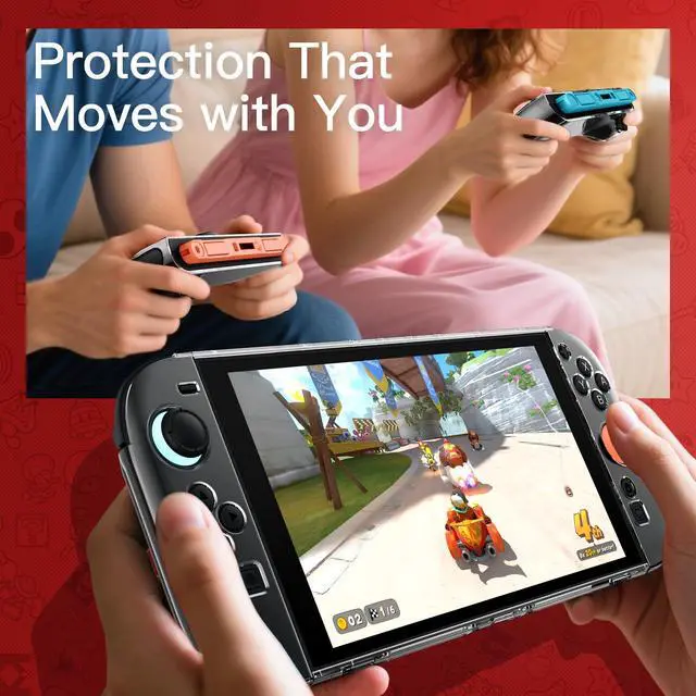 Alt view image 7 of 7 - Clear Dockable Case for Nintendo Switch 2 (2025) 7.9 Inch, Soft TPU Grip Cover for Joy-Con Detachable, Slim Carrying Protective PC Back Shell, Anti-Scratch