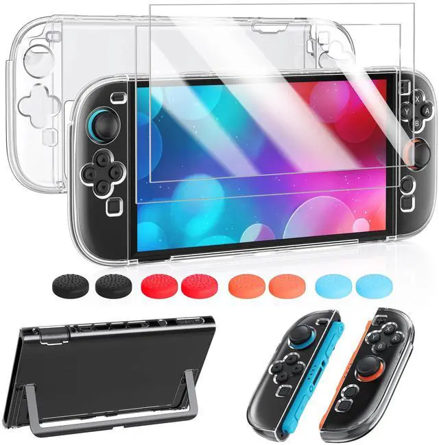 Main image of Protective Case for Nintendo Switch 2 2025, Switch 2 Case Slim Hard Shell Accessories, Scratch&Shock Protection Cover with Screen Protector, 8 Thumb Grip (Clear, Switch 2 7.9inch)
