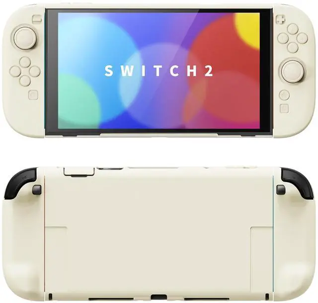 Main image of Hard Case for Nintendo Switch 2 with Extra Stand & Thumb Grip Caps | Split Design, Dockable Protective Full-Body Shell Cover for Nintendo Switch 2 | Solid Color Series, Antique Yellow