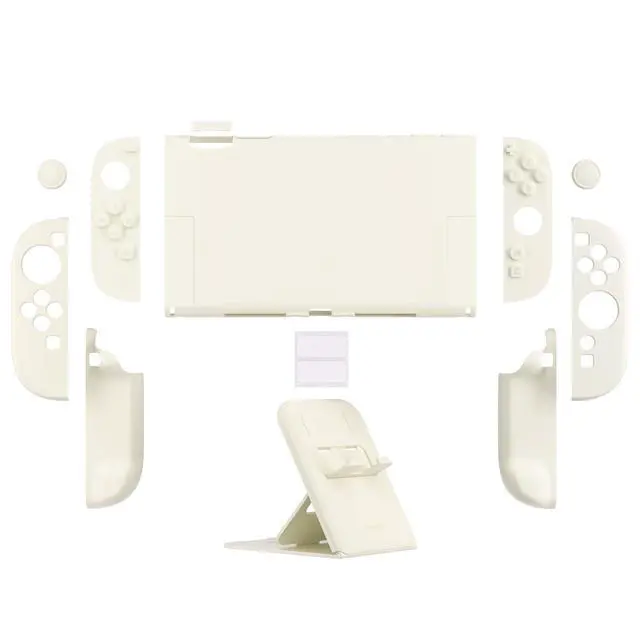 Alt view image 2 of 7 - Hard Case for Nintendo Switch 2 with Extra Stand & Thumb Grip Caps | Split Design, Dockable Protective Full-Body Shell Cover for Nintendo Switch 2 | Solid Color Series, Antique Yellow