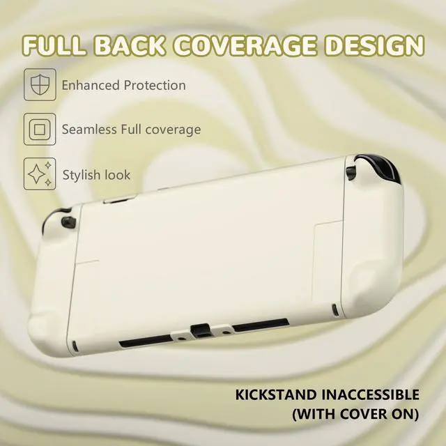 Alt view image 5 of 7 - Hard Case for Nintendo Switch 2 with Extra Stand & Thumb Grip Caps | Split Design, Dockable Protective Full-Body Shell Cover for Nintendo Switch 2 | Solid Color Series, Antique Yellow