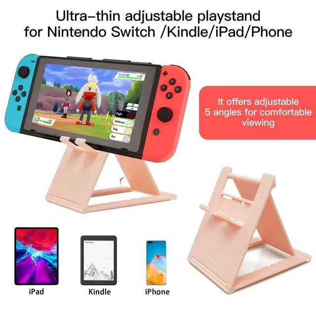 Alt view image 6 of 7 - Pink Travel Carrying Case Accessories Kit Compatible with Nintendo Switch (NOT Fit OLED/Lite).Pink Switch Hard Protective Cover,Adjustable Stand,Screen Protector & Cute Thumb Grips 10 in 1 Gift.