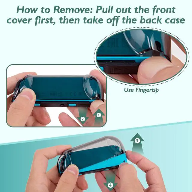 Alt view image 6 of 7 - Dockable Case for Nintendo Switch -3 in 1 Protective Cover Case for Nintendo Switch and Joy-Con Controller with Screen Protector and Thumb grips - Purple and Cyan