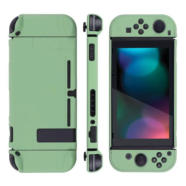 Alt view image 6 of 7 - PlayVital Back Cover for Nintendo Switch Console,Joycon Handheld Controller Separable Protector Hard Shell,Dockable Protective Case for Nintendo Switch - Matcha Green (NOT for Switch 2)