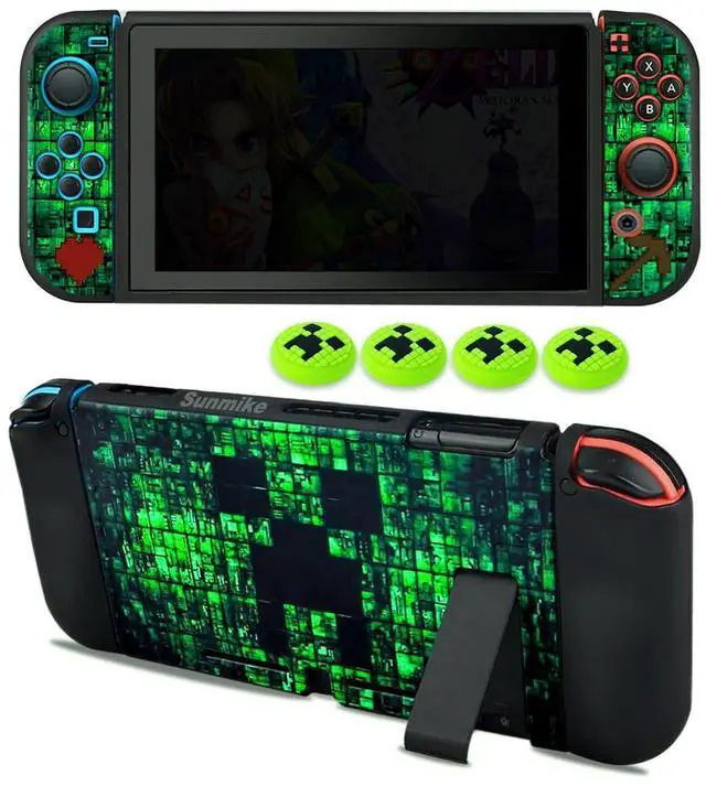 Main image of Protective Case for Nintendo Switch, Switch Case & Thumb Grips Caps Soft Dockable Cases for Nintendo Switch Cases Shock-Absorbent & Anti-Scratch Switch Cover Slim Shell & 4 Pcs Joystick Cover