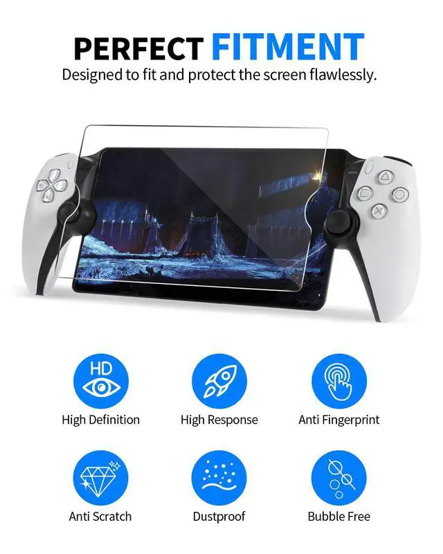 Alt view image 5 of 7 - Accessories Bundle for PS Portal Case Compatible with Playstation Portal, Slim Carrying Case for Ps5 Portal with Silicone Protective Cover, Tempered Glass Screen Protector, 4 Thumb Grips - Black