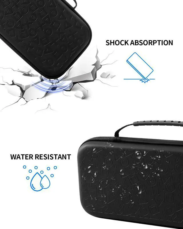 Alt view image 6 of 7 - Accessories Bundle for PS Portal Case Compatible with Playstation Portal, Slim Carrying Case for Ps5 Portal with Silicone Protective Cover, Tempered Glass Screen Protector, 4 Thumb Grips - Black