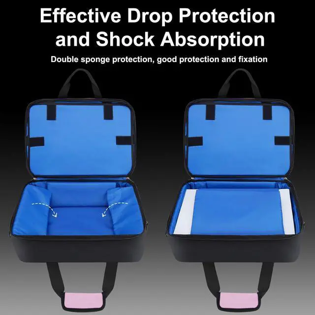 Alt view image 6 of 7 - Carrying Case Fit for PS5, Travel Thickened Protective Bag Compatible with Playstation 5 Console, Headset, PS5 Controller, Game Discs, and Gaming Accessories, Pink