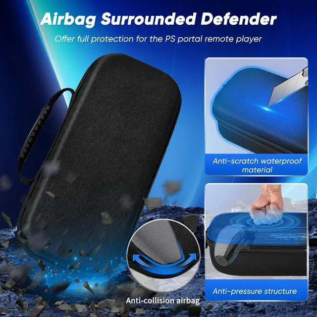 Alt view image 2 of 6 - 12 in 1 Accessories Set for Playstation Portal Remote Player, Hard Carrying Case for PS Portal with Clear Skin Case for PS5 Portal, 2 Screen Protector with 4 Thumb Grip
