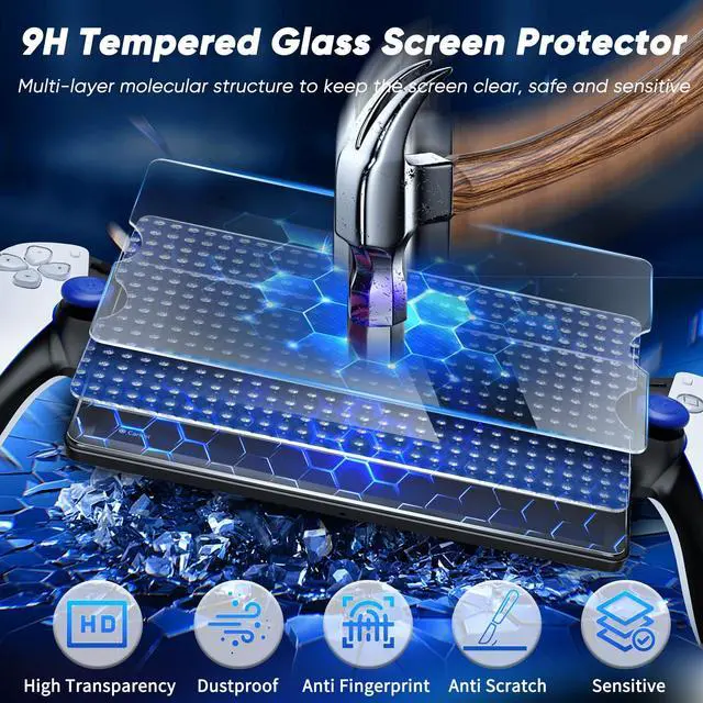 Alt view image 4 of 6 - 12 in 1 Accessories Set for Playstation Portal Remote Player, Hard Carrying Case for PS Portal with Clear Skin Case for PS5 Portal, 2 Screen Protector with 4 Thumb Grip