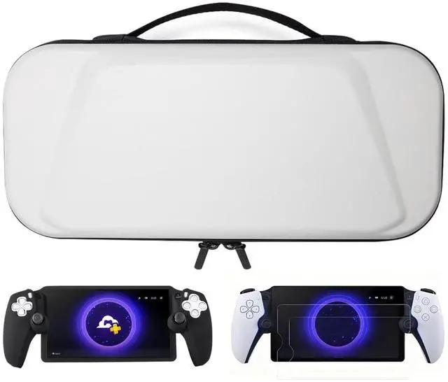 Main image of Hard PVC Storage Shell Case with Charging Cable Pass-through - Odorless and More Durable Than EVA Storage Bag - Silicone Cover Skin and 2 Screen Protector Accessories Included for PS Portal Player