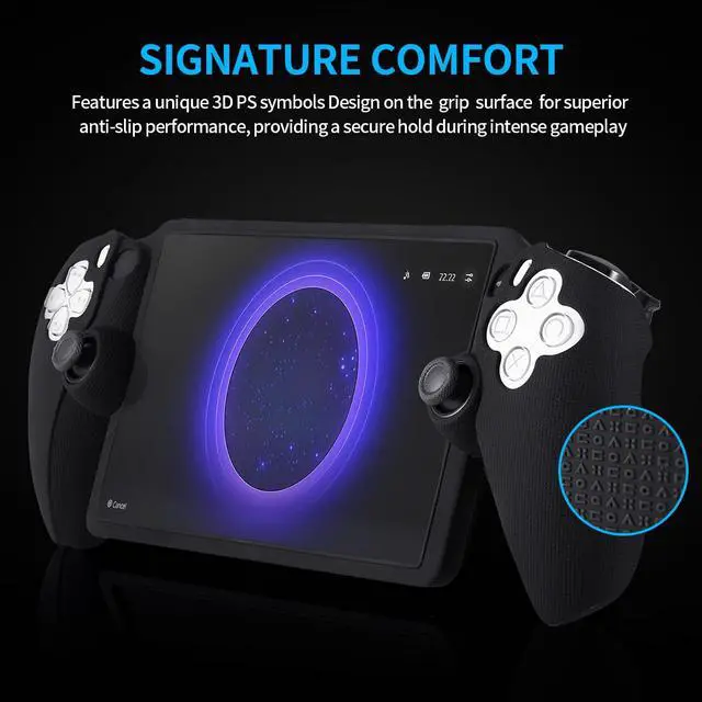 Alt view image 3 of 7 - Hard PVC Storage Shell Case with Charging Cable Pass-through - Odorless and More Durable Than EVA Storage Bag - Silicone Cover Skin and 2 Screen Protector Accessories Included for PS Portal Player