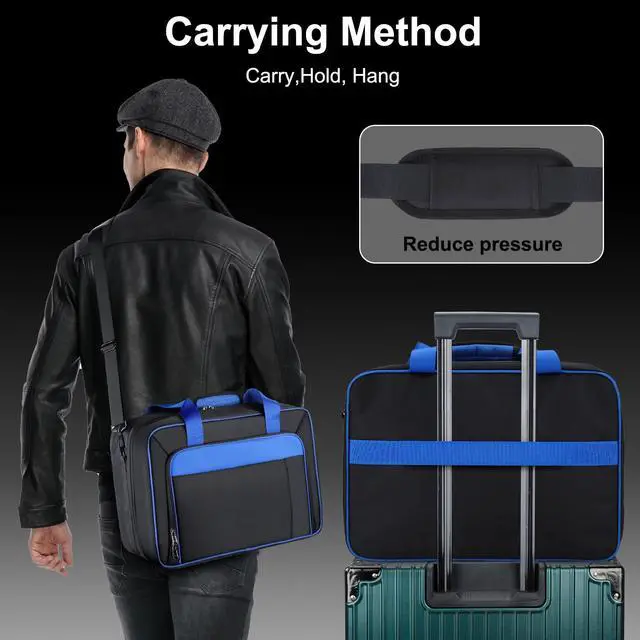 Alt view image 7 of 7 - Carrying Case Fit for PS5, Travel Thickened Protective Bag Compatible with Playstation 5 Console, Headset, PS5 Controller, Game Discs, and Gaming Accessories