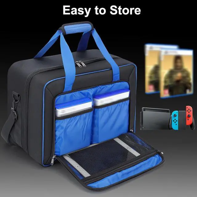 Alt view image 4 of 7 - Carrying Case Fit for PS5, Travel Thickened Protective Bag Compatible with Playstation 5 Console, Headset, PS5 Controller, Game Discs, and Gaming Accessories