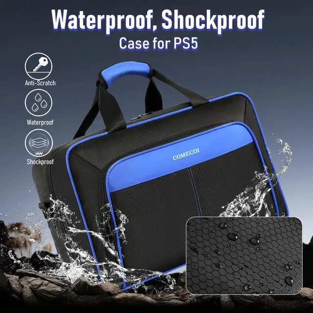 Alt view image 6 of 7 - Carrying Case for PS5, Travel Case for PS 5 Protective, Large Capacity Storage Bag Compatible with Playstation 5 Disk/ Digital Edition Console, Controllers, Game Cards, Accessories