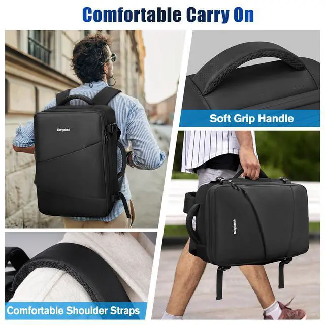 Alt view image 5 of 7 - Carrying Case Compatible with PS5/PS5 Pro/PS5 Slim, Protective Travel Bag Backpack Compatible with Playstation 5 Console, Disc, Accessories and 15.6" Laptop, Black