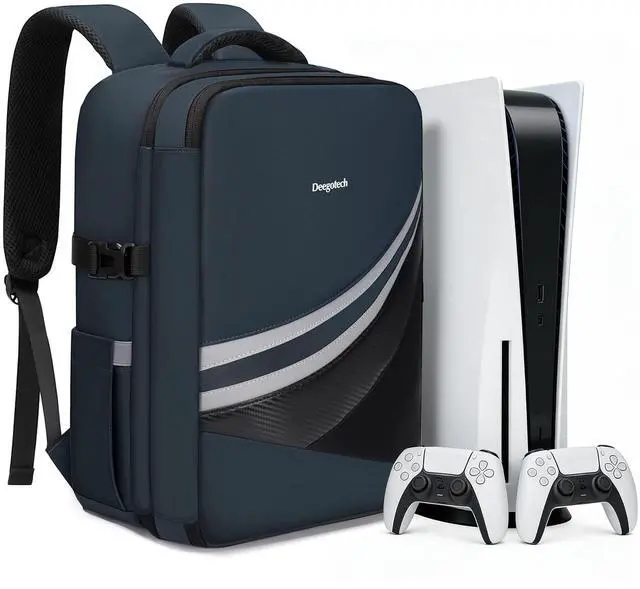 Main image of Carrying Case Compatible with PS5/PS5 Pro, Protective Travel Bag Backpack Compatible with Playstation 5 Console, PS5 Controller, Disc, Gaming Accessories and 15.6" Portable Monitor