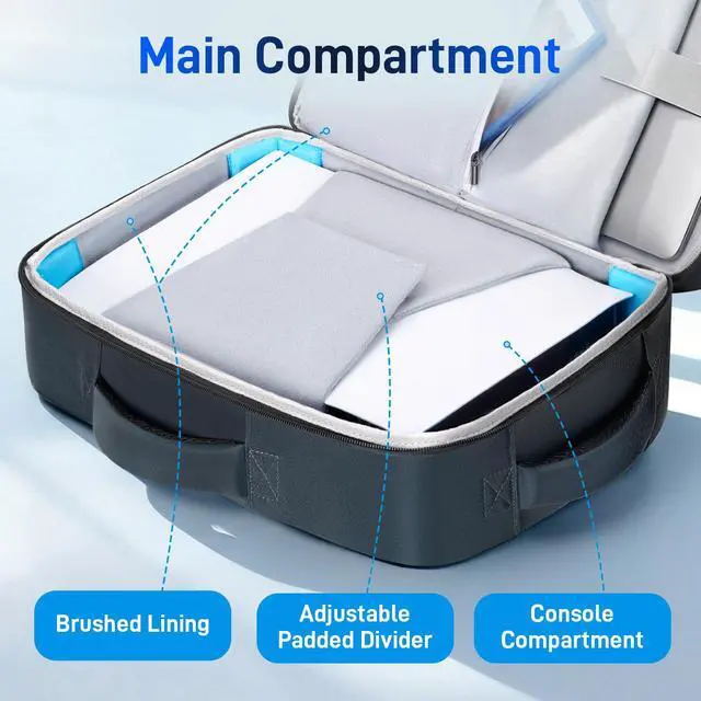 Alt view image 2 of 7 - Carrying Case Compatible with PS5/PS5 Pro, Protective Travel Bag Backpack Compatible with Playstation 5 Console, PS5 Controller, Disc, Gaming Accessories and 15.6" Portable Monitor