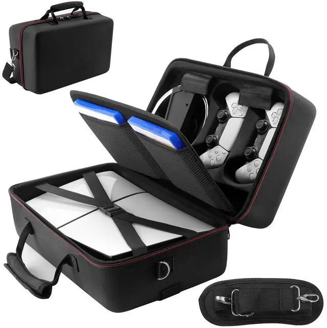 Main image of Carrying Case Compatible with PS5 SLIM 2023, Hard Shell Travel Case Protective Bag for Play Station 5 Slim Disc and Digital Edition Console, Controllers, Vertical Base, Disc and Cable Accessories