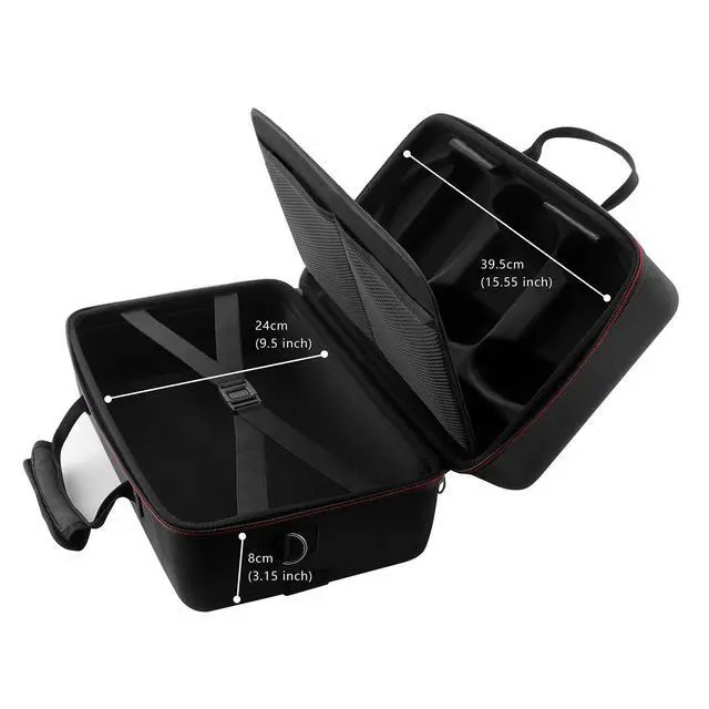 Alt view image 6 of 7 - Carrying Case Compatible with PS5 SLIM 2023, Hard Shell Travel Case Protective Bag for Play Station 5 Slim Disc and Digital Edition Console, Controllers, Vertical Base, Disc and Cable Accessories
