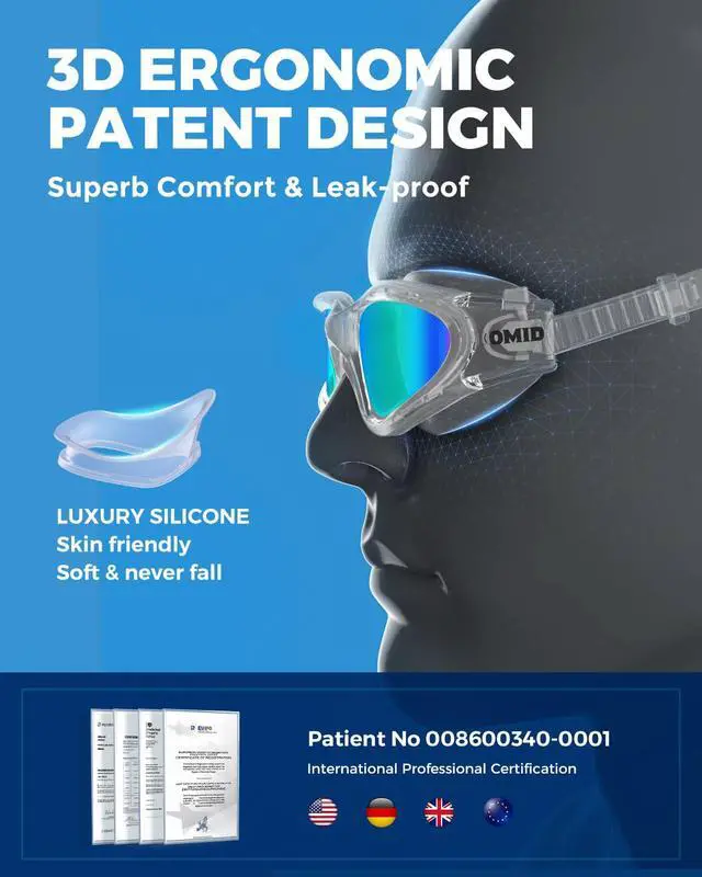 Alt view image 5 of 6 - Swim Goggles, P2 Polarized Swimming Goggles for Men Anti-fog Goggles Swimming for Adult Women