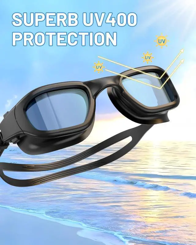 Alt view image 2 of 7 - Polarized Swimming Goggles, Unisex Adult Swim Goggles Anti Fog Anti UV Wide View Pool Glasses for Men Women