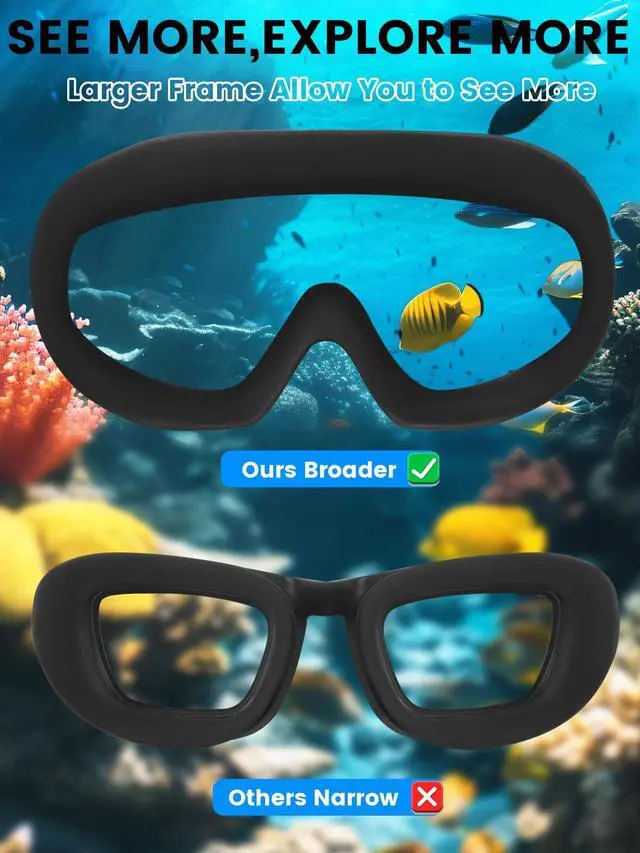 Alt view image 5 of 7 - Swim Goggles 2 Pack, Wide View Anti Fog&UV Comfort Fabric Strap No Leaking Swimming Goggles for Adult Men Women Youth