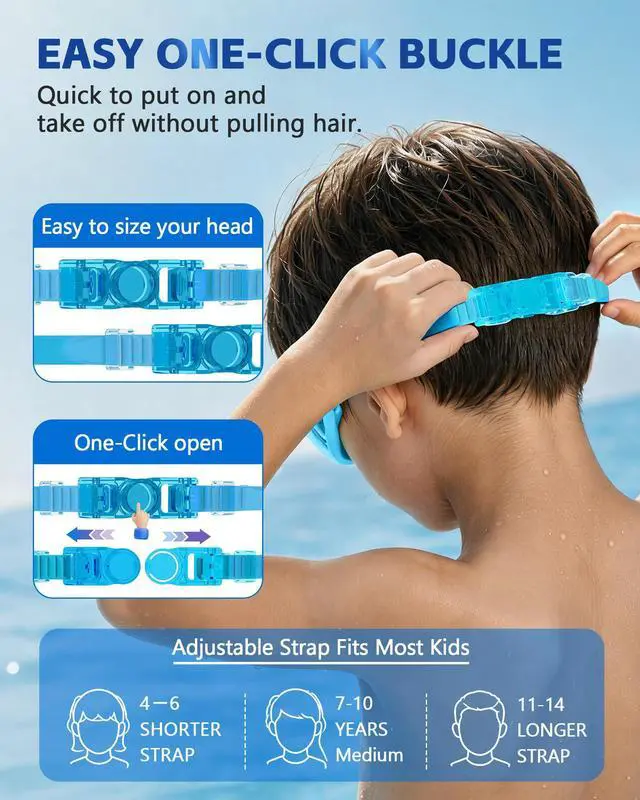 Alt view image 3 of 7 - Kids Swim Goggles, Pack of 2 Swimming Goggles for Children Teens, Anti-Fog Anti-UV Youth Swim Glasses Leak Proof for Age4-16