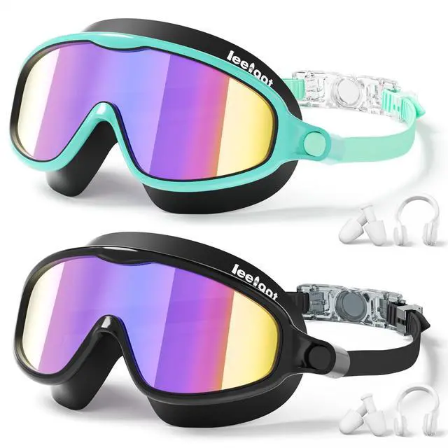Main image of 2 Pack Kids Swim Goggles, Anti-Fog UV Protection Swimming Goggles for Boys Girls Age 3-14, Leakproof Wide View Youth Goggles