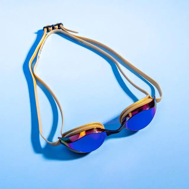 Alt view image 3 of 7 - Unisex Python Racing Swim Goggles for Men and Women Anti-Fog Mirror Lens Max Comfort Dual Strap, Copper/White