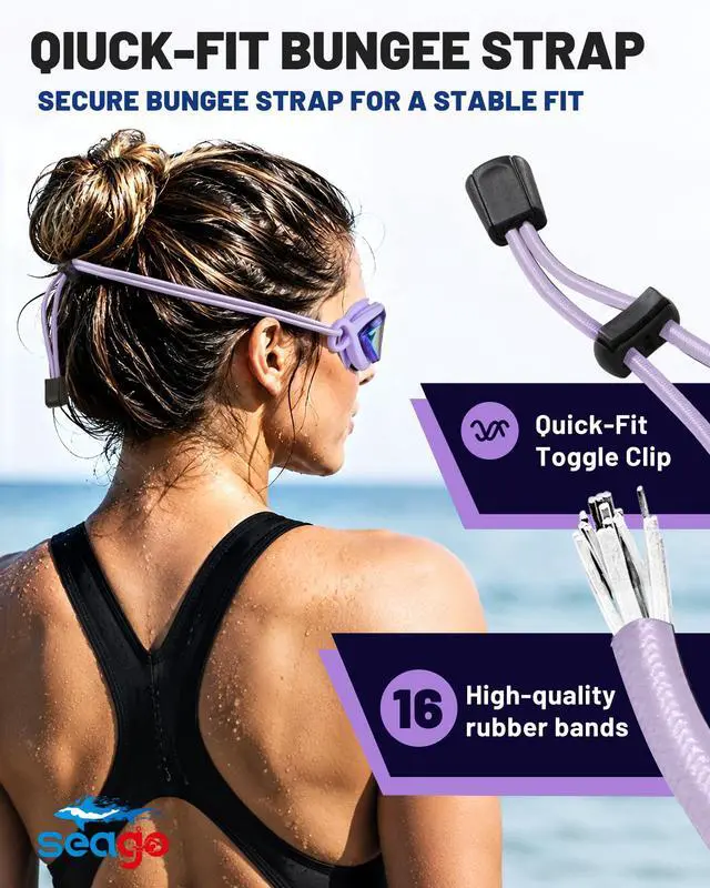 Alt view image 3 of 7 - 2 Pack Professional Racing Goggles Swimming Adult Men Women Youth, Anti-Fog UV Protection Clear View Mirrored Coating, 360° Foldable Adjustable Nose Bridge Suitable for Competition & Training