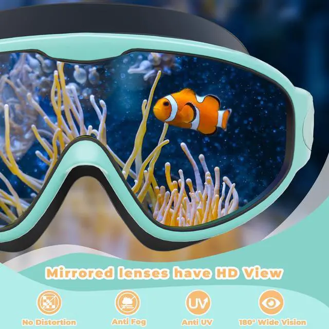 Alt view image 3 of 7 - 2 Pack Swim Goggles for Kids 6-14 8-14 Kids Swimming Goggles Age 3-15 4-7 4-16 8-12 For Boys Girls Youth Toddler Children Pool Water Goggle Anti Fog UV Protection Clear Wide View Waterproof