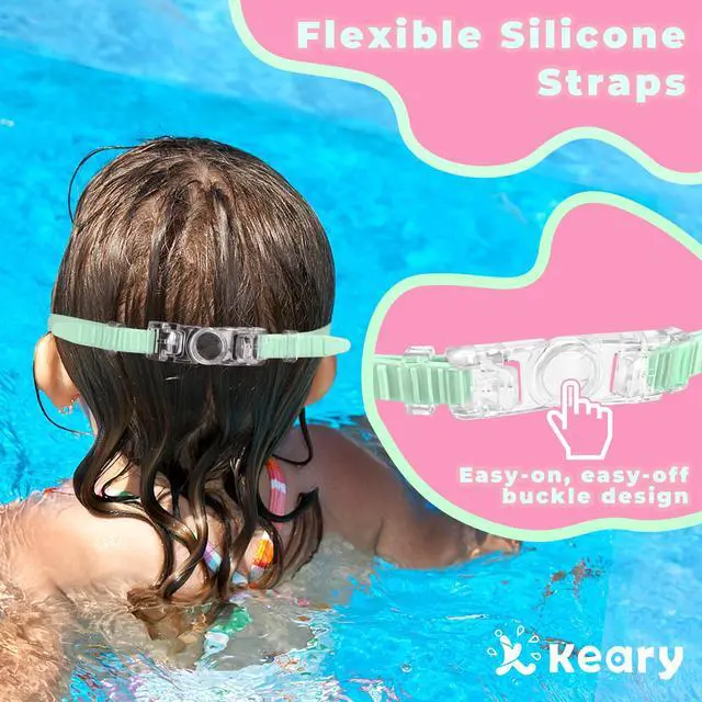 Alt view image 6 of 7 - 2 Pack Swim Goggles for Kids 6-14 8-14 Kids Swimming Goggles Age 3-15 4-7 4-16 8-12 For Boys Girls Youth Toddler Children Pool Water Goggle Anti Fog UV Protection Clear Wide View Waterproof