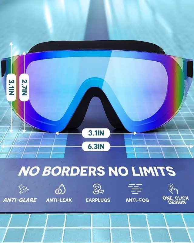 Alt view image 5 of 6 - Swim Goggles 2 Pack, Rimless Wide View Swimming Goggles for Adult, Anti-Fog Anti-UV No Leaking Pool Goggles for Men Women Youth