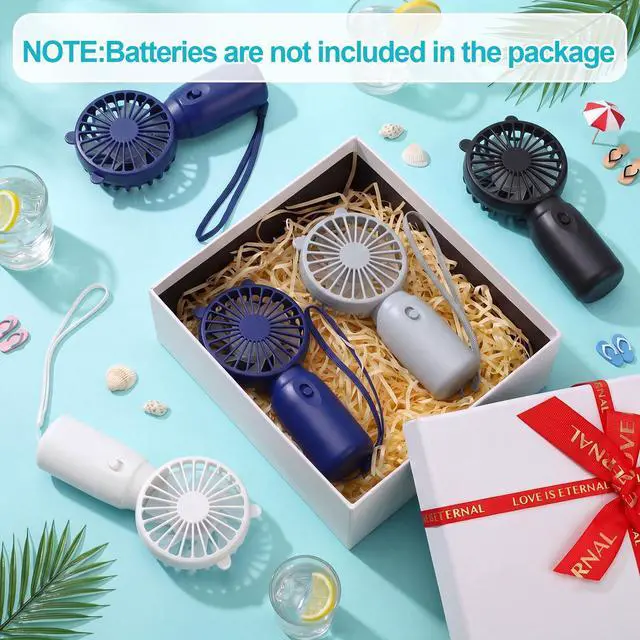Alt view image 3 of 7 - 16 Pcs Mini Portable Fans Bulk Handheld Battery Operated Fan with Lanyard, Cooling Lightweight Pocket Personal Fans for Wedding Birthday Summer Outdoor Use (White Black Gray Navy Blue)