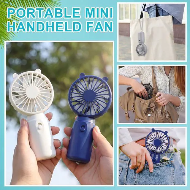 Alt view image 7 of 7 - 16 Pcs Mini Portable Fans Bulk Handheld Battery Operated Fan with Lanyard, Cooling Lightweight Pocket Personal Fans for Wedding Birthday Summer Outdoor Use (White Black Gray Navy Blue)