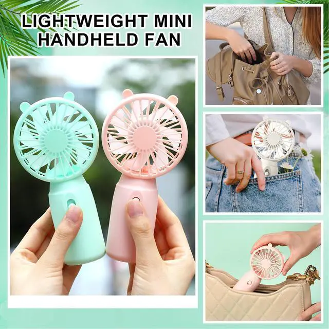 Alt view image 4 of 7 - 36 Pcs Mini Portable Fans Bulk Handheld Battery Operated Fan with Lanyard Lightweight Personal Fans for Summer Wedding Birthday Party School Office Cooling Gift (Pink Blue White Green)