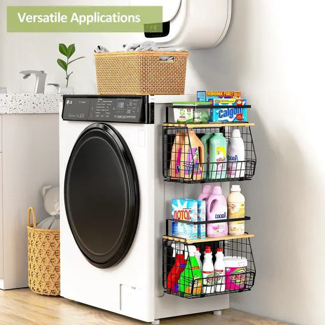 Alt view image 7 of 7 - Magnetic Shelf for Fridge with Lid: 2 Pack Fruit Potato and Onion Storage Bin - Magnetic Spice Rack for Refrigerator & Kitchen Counter - Pantry Organizers and Storage
